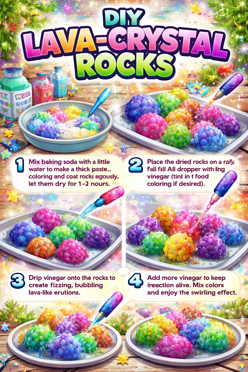 Making Lava Rocks DIY Lava-Crystal Rocks