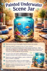 Painted Underwater Scene Jar 20 Painted Underwater Scene Jar