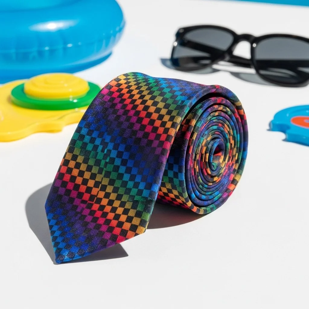 UV-Reactive Checker Tie