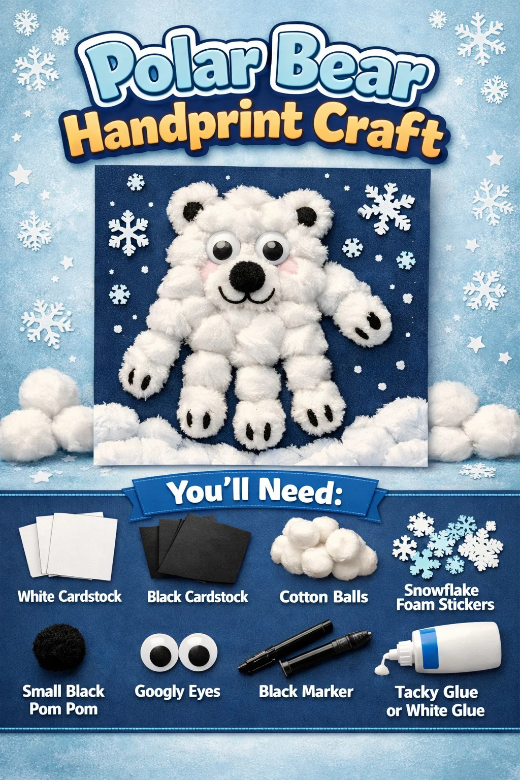 Polar Bear Handprint Craft