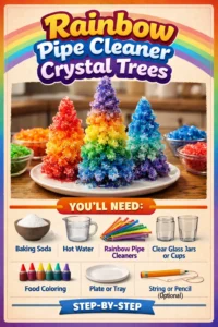 Rainbow Pipe Cleaner Crystal Trees 20 Rainbow Pipe Cleaner Crystal Trees