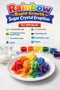 Rainbow Rapid-Growth Sugar Crystal Eruption 21 Rainbow Rapid-Growth Sugar Crystal Eruption