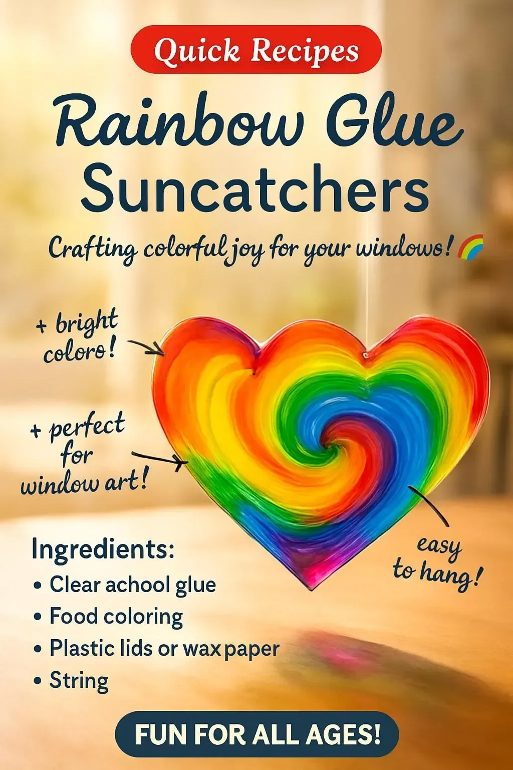Rainbow Glue Suncatchers