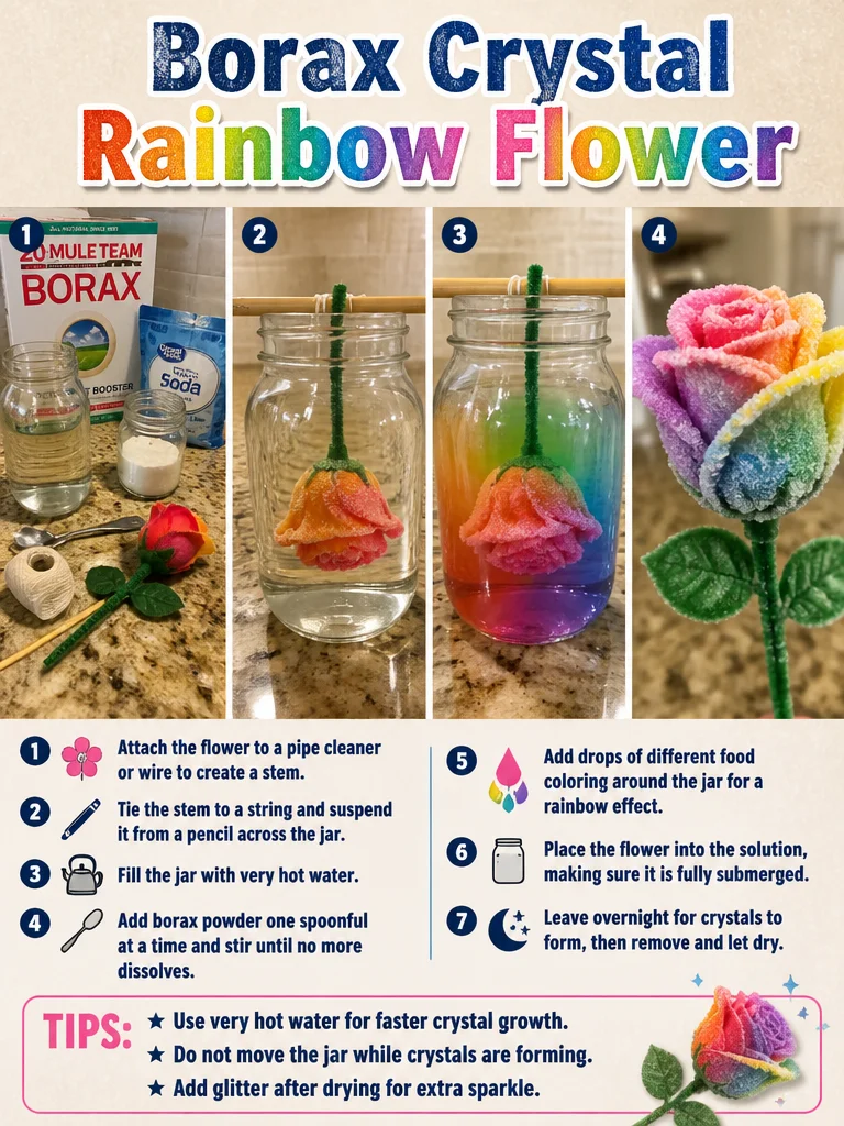 Borax Crystal Rainbow Flower 6 Borax Crystal Rainbow Flower