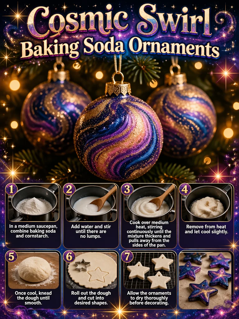 Cosmic Swirl Baking Soda Ornaments 6 Cosmic Swirl Baking Soda Ornaments