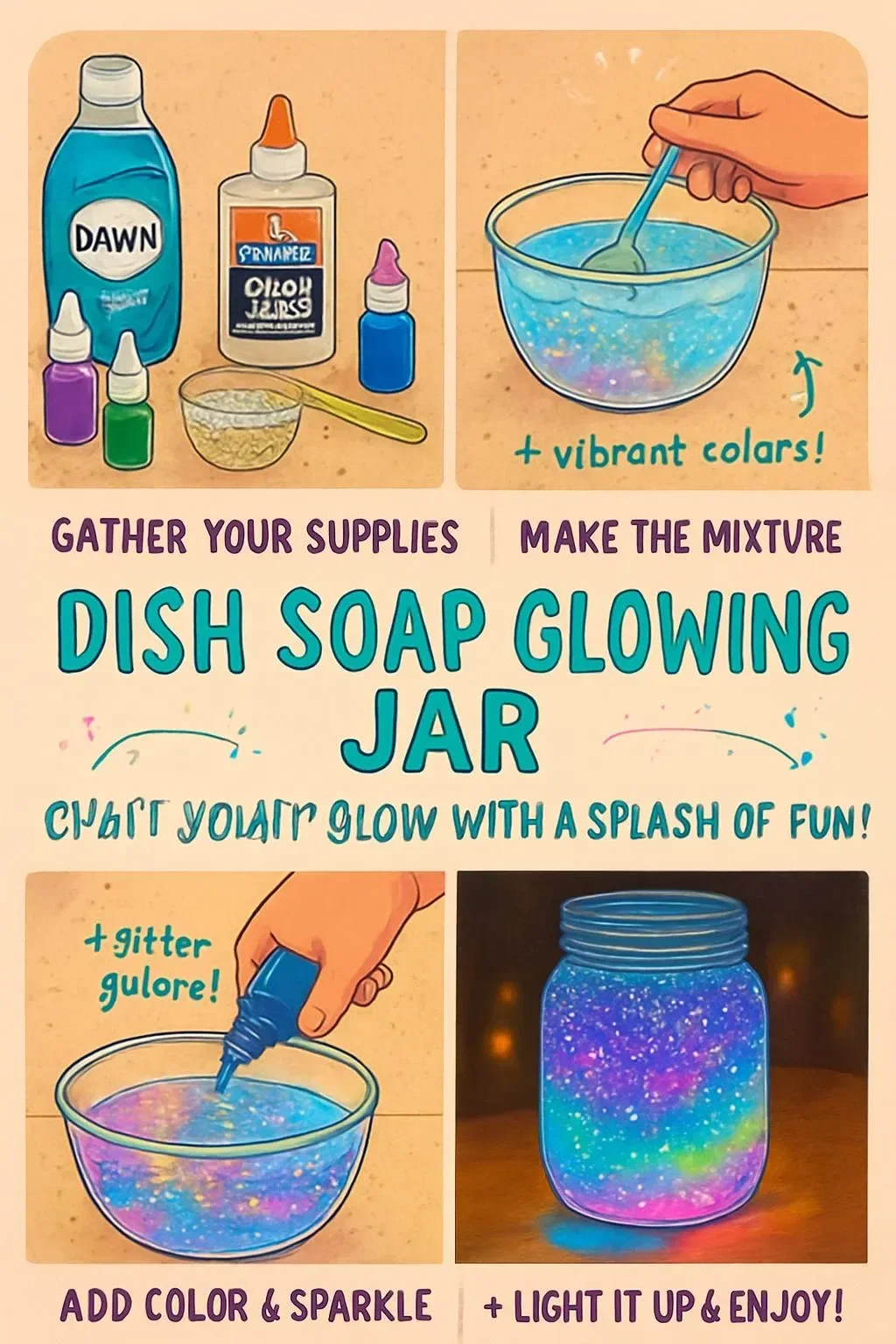 Dish Soap Glowing Jar 6 Dish Soap Glowing Jar