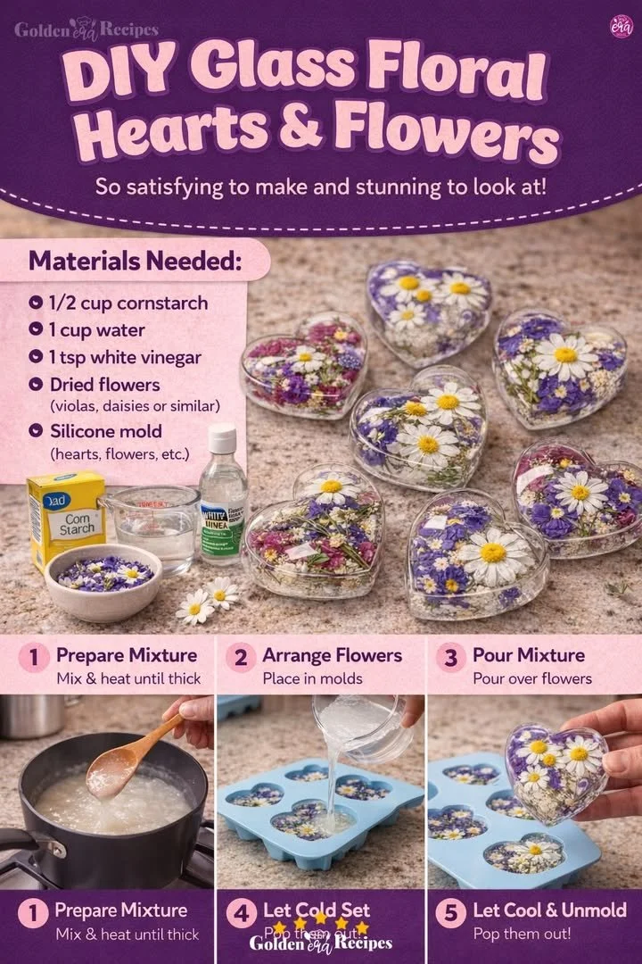 DIY Glass Floral Hearts & Flowers 5 DIY Glass Floral Hearts & Flowers