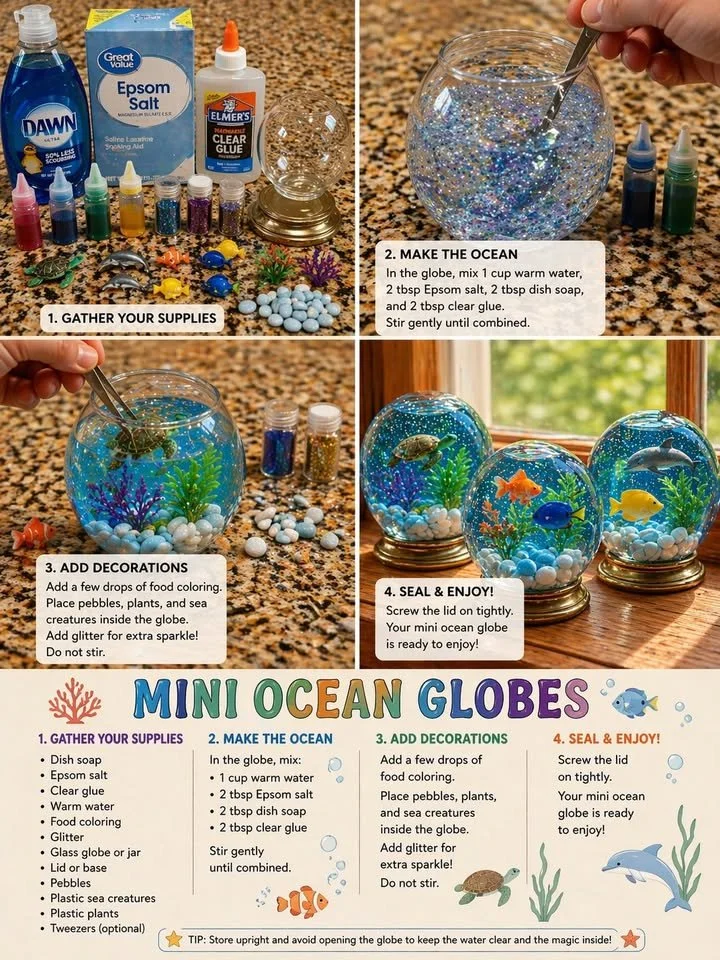 Mini Ocean Globes 5 Mini Ocean Globes