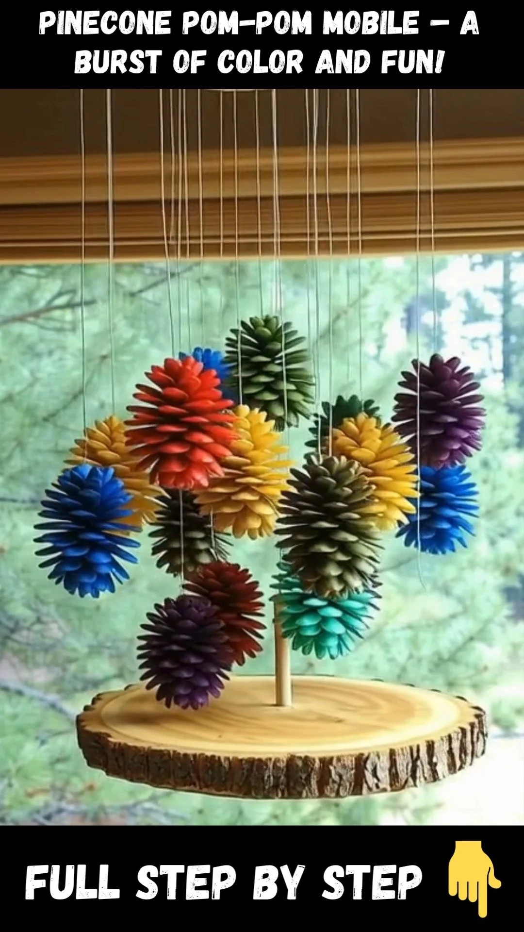 Pinecone Pom-Pom Mobile 5 Pinecone Pom-Pom Mobile