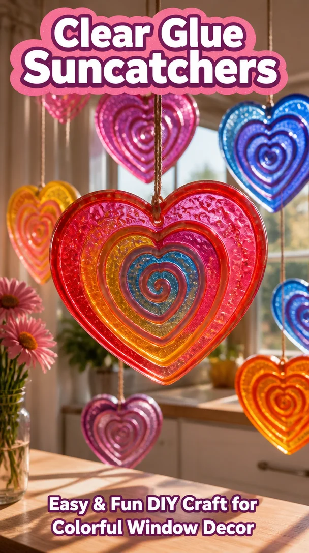Clear Glue Suncatchers 6 Clear Glue Suncatchers