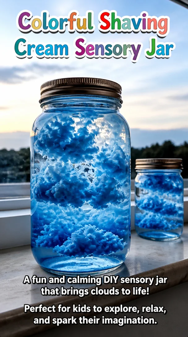 Colorful Shaving Cream Sensory Jar 6 Colorful Shaving Cream Sensory Jar