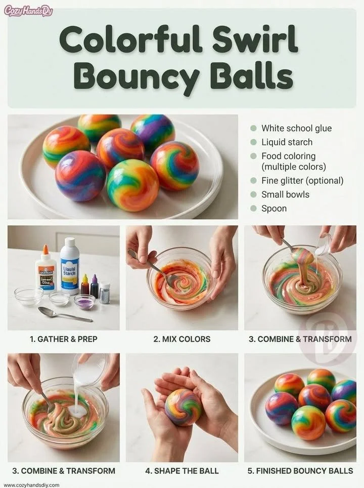 Colorful Swirl Bouncy Balls 5 Colorful Swirl Bouncy Balls