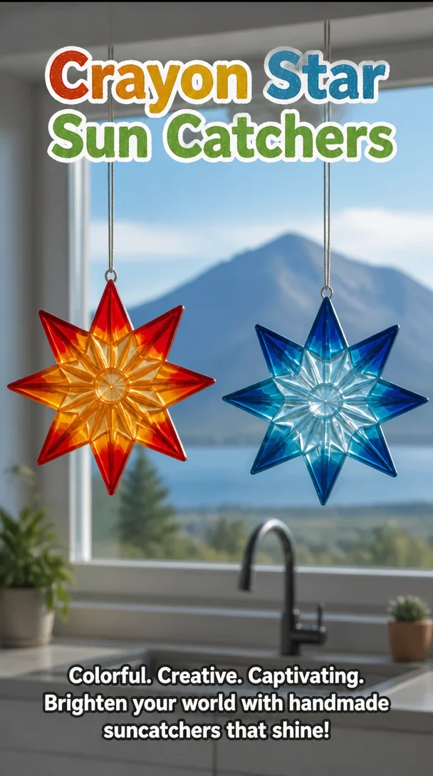 Crayon Star Sun Catchers 4 Crayon Star Sun Catchers