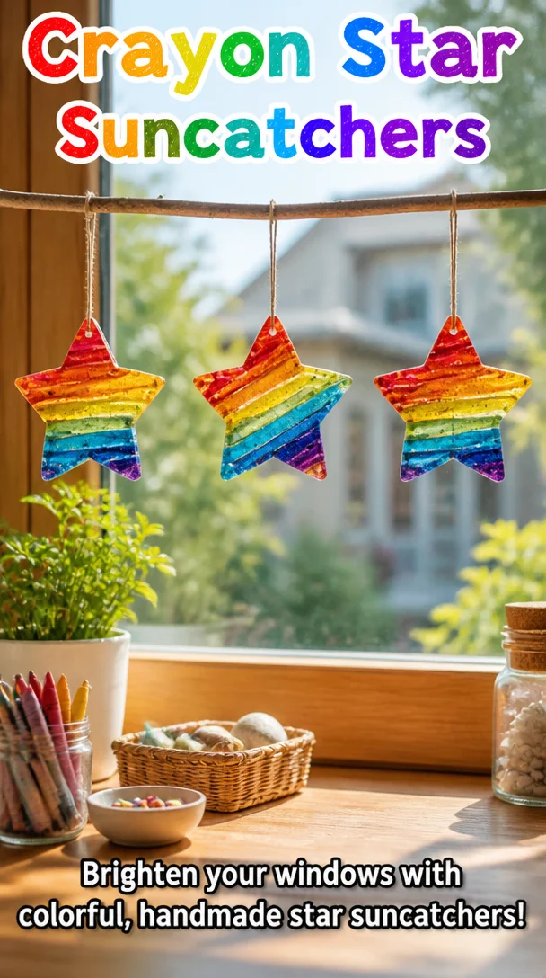 Crayon Star Suncatchers 6 Crayon Star Suncatchers