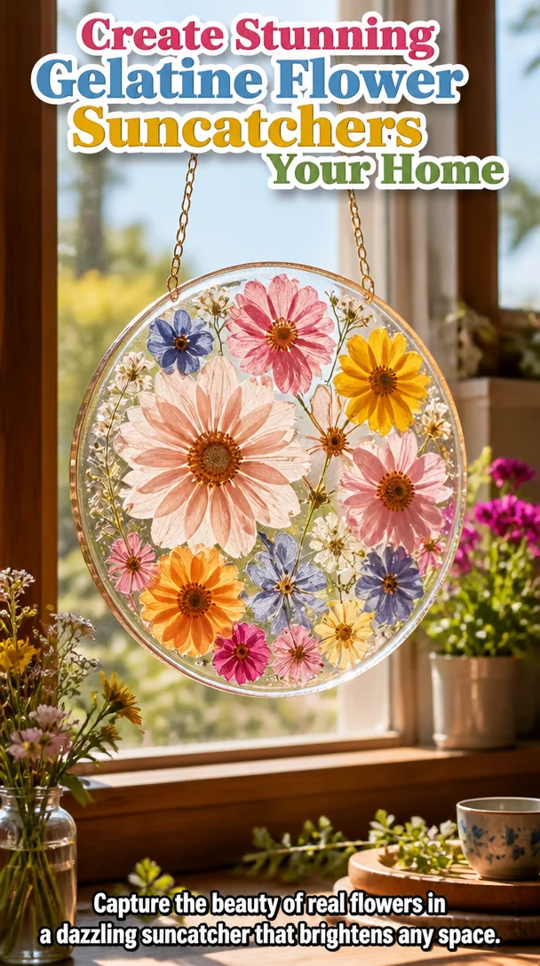 Create Stunning Gelatine Flower Suncatchers for Your Home 8 Create Stunning Gelatine Flower Suncatchers for Your Home