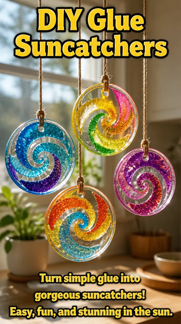 DIY Glue Suncatchers 4 DIY Glue Suncatchers