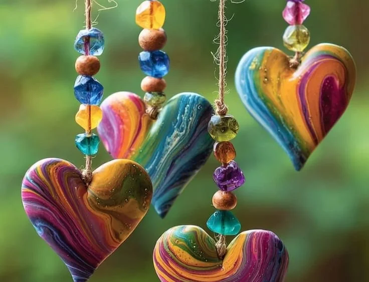 DIY Swirly Glue Heart Suncatchers 5 DIY Swirly Glue Heart Suncatchers