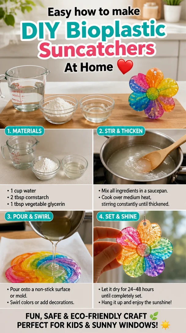 Easy how to make DIY Bioplastic Suncatchers At Home ❤️ 6 Easy how to make DIY Bioplastic Suncatchers At Home ❤️