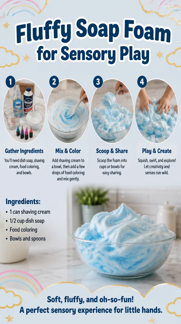 Fluffy Soap Foam for Sensory Play 6 Fluffy Soap Foam for Sensory Play