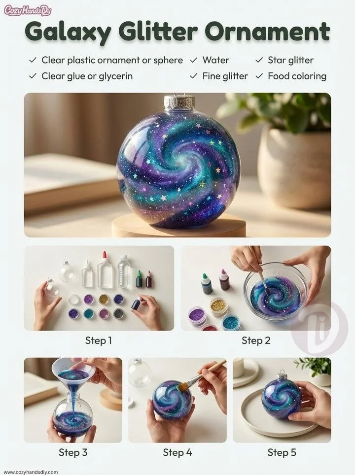 Galaxy Glitter Ornament 5 Galaxy Glitter Ornament