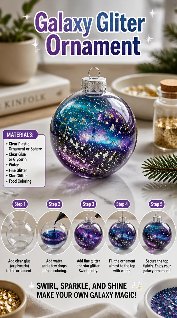 Galaxy Glitter Ornament 6 Galaxy Glitter Ornament