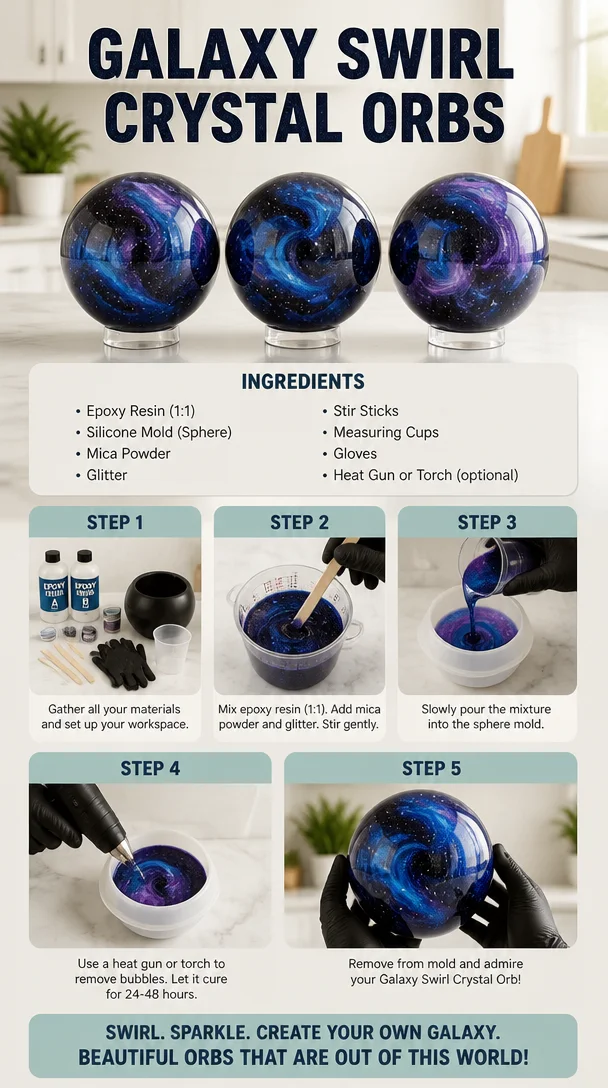 Galaxy Swirl Crystal Orbs 6 Galaxy Swirl Crystal Orbs