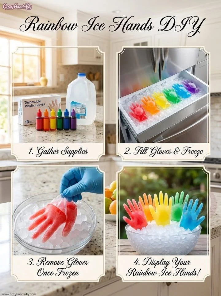 How to Make Colorful Ice Hands 5 How to Make Colorful Ice Hands
