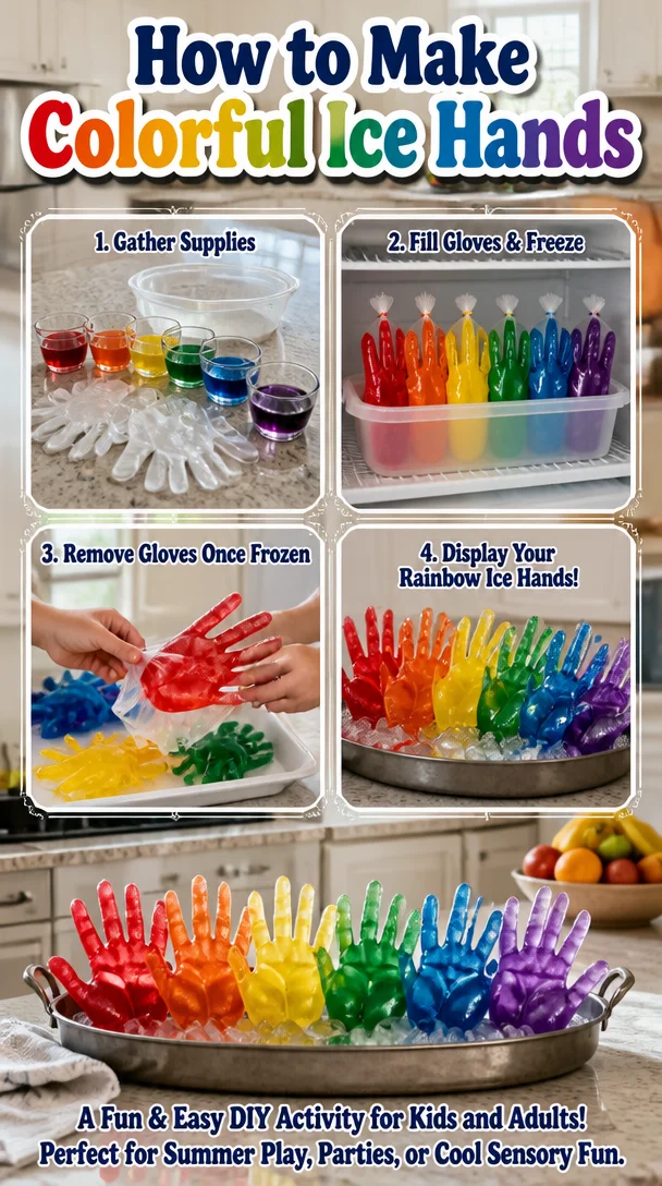How to Make Colorful Ice Hands 6 How to Make Colorful Ice Hands