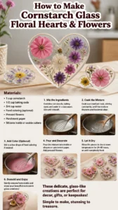 How to Make Cornstarch Glass Floral Hearts & Flowers 21 How to Make Cornstarch Glass Floral Hearts & Flowers