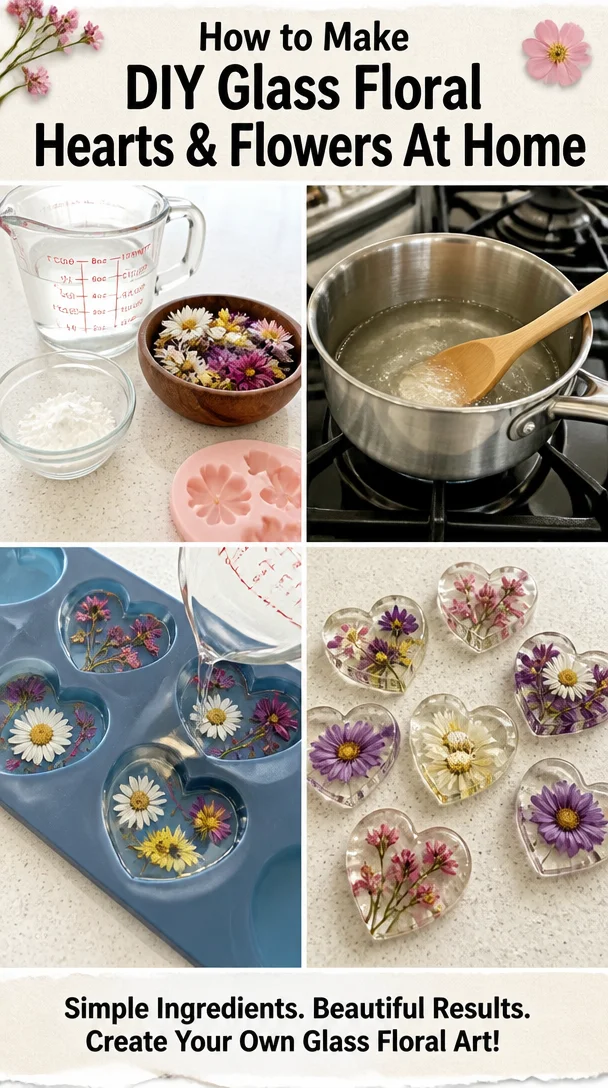 How to Make DIY Glass Floral Hearts & Flowers At Home 6 How to Make DIY Glass Floral Hearts & Flowers At Home