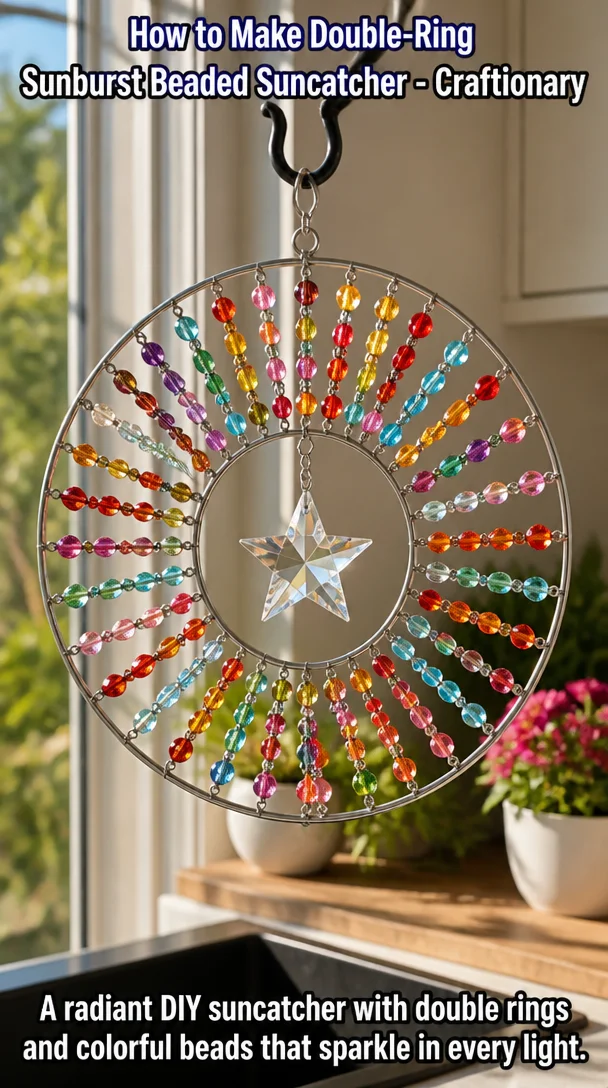 How to Make Double-Ring Sunburst Beaded Suncatcher - Craftionary 6 How to Make Double-Ring Sunburst Beaded Suncatcher - Craftionary