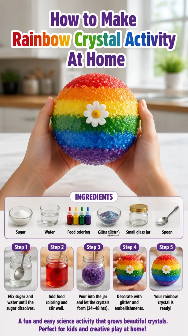 How to Make Rainbow Crystal Activity At Home 6 How to Make Rainbow Crystal Activity At Home