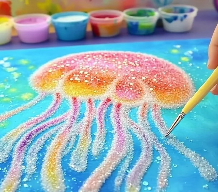Jellyfish Salt Painting Activity for Kids 5 Jellyfish Salt Painting Activity for Kids