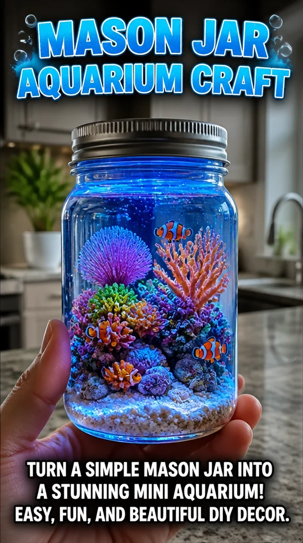 Mason Jar Aquarium Craft 6 Mason Jar Aquarium Craft