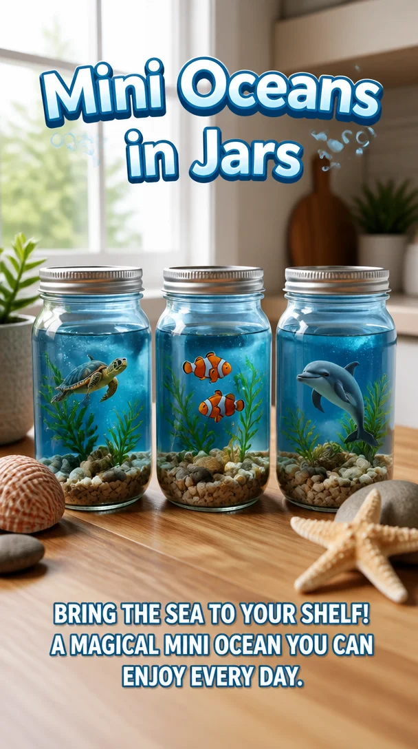 Mini Oceans in Jars 6 Mini Oceans in Jars