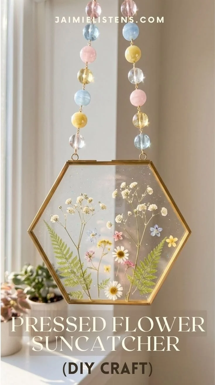 Pressed Flower Suncatcher DIY Craft (Easy Clear Glue Method) 10 Pressed Flower Suncatcher DIY Craft (Easy Clear Glue Method)