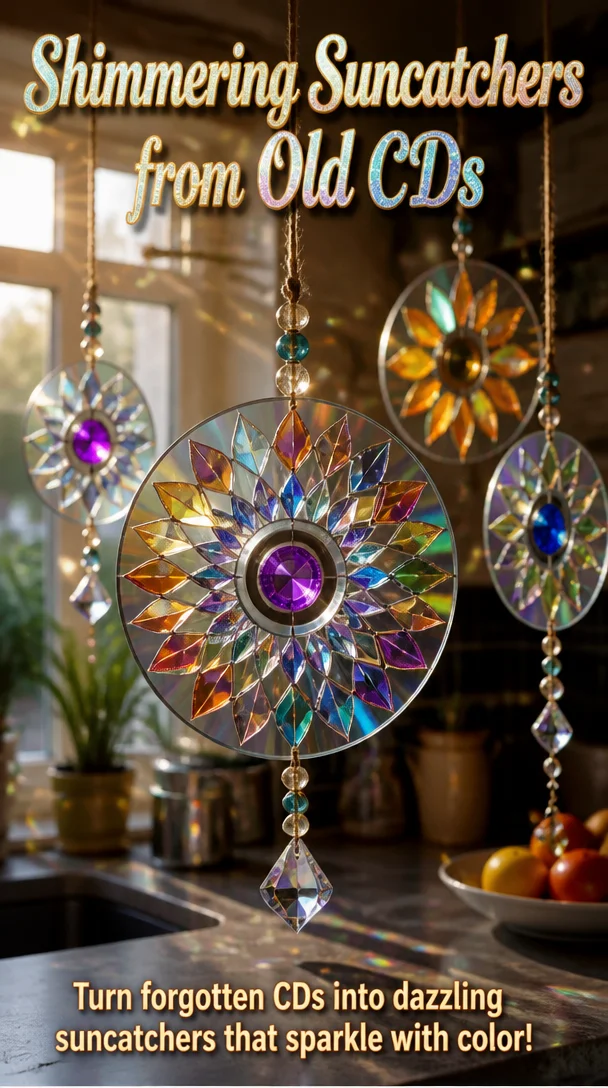 Shimmering Suncatchers from Old CDs 6 Shimmering Suncatchers from Old CDs