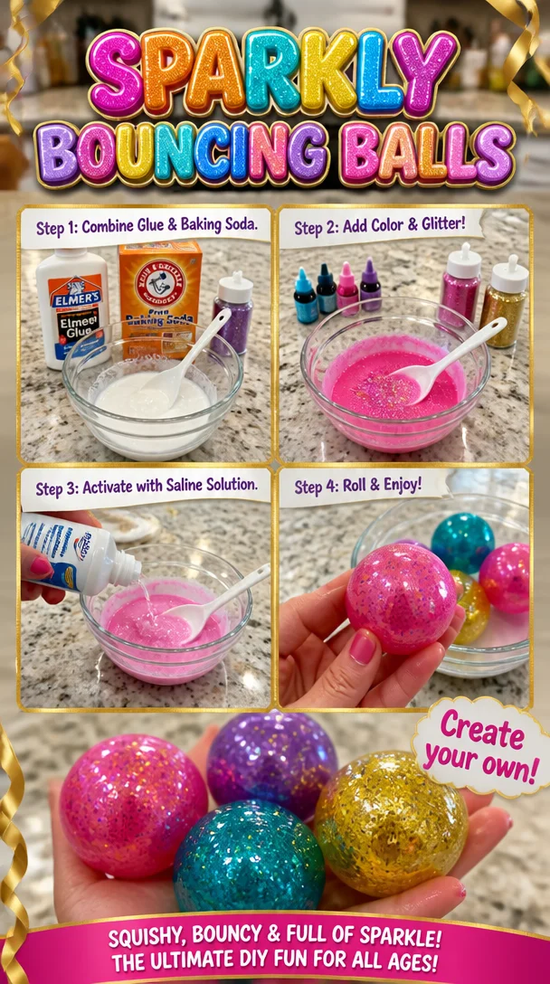 Sparkly Bouncing Balls 6 Sparkly Bouncing Balls