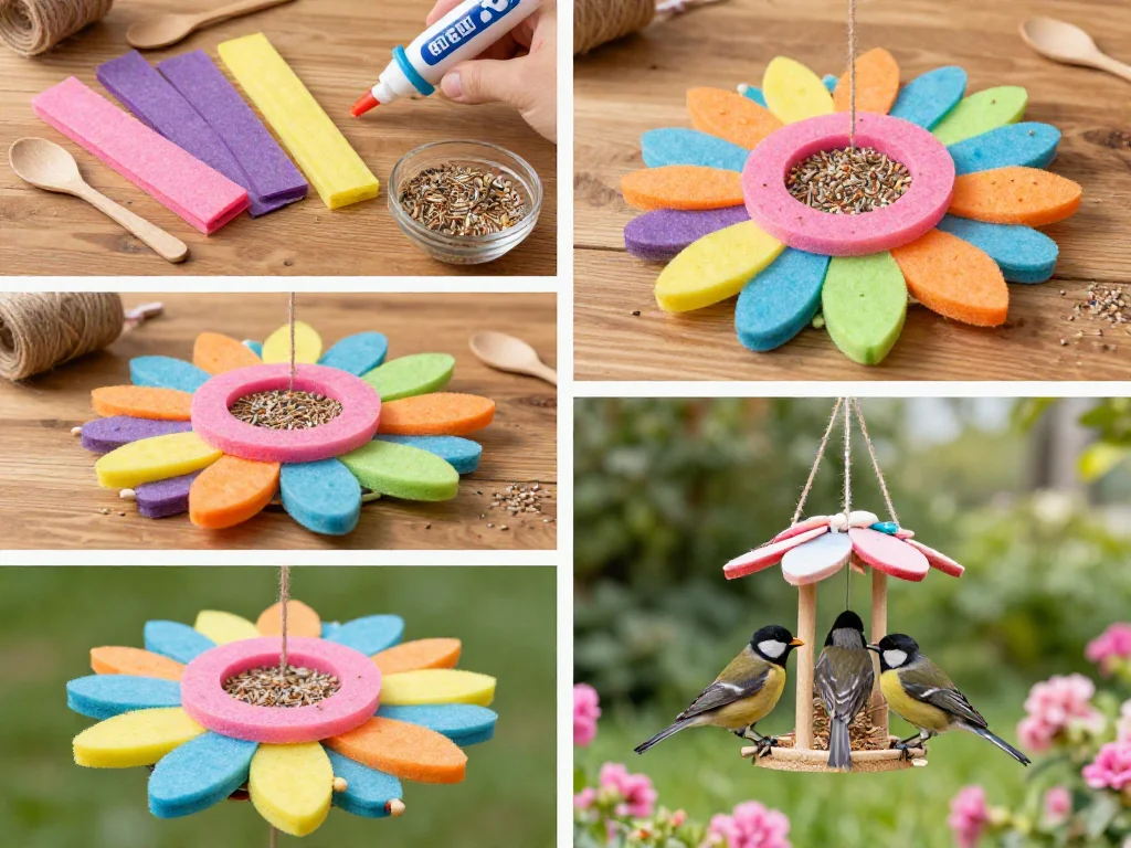 $1 Pool Noodle Flower Bird Feeder 9 $1 Pool Noodle Flower Bird Feeder