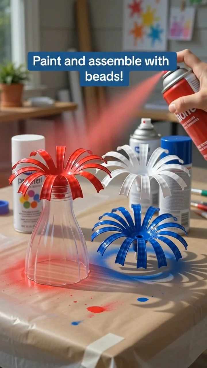 4th of July Plastic Bottle Spinners 12 4th of July Plastic Bottle Spinners