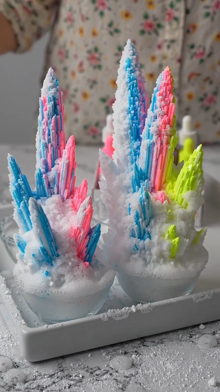 Baking soda crystals grow into sparkling crystal formations full of shine and texture ✨ A fascinating science DIY. Save this project! 6 Baking soda crystals grow into sparkling crystal formations full of shine and texture ✨ A fascinating science DIY. Save this project!
