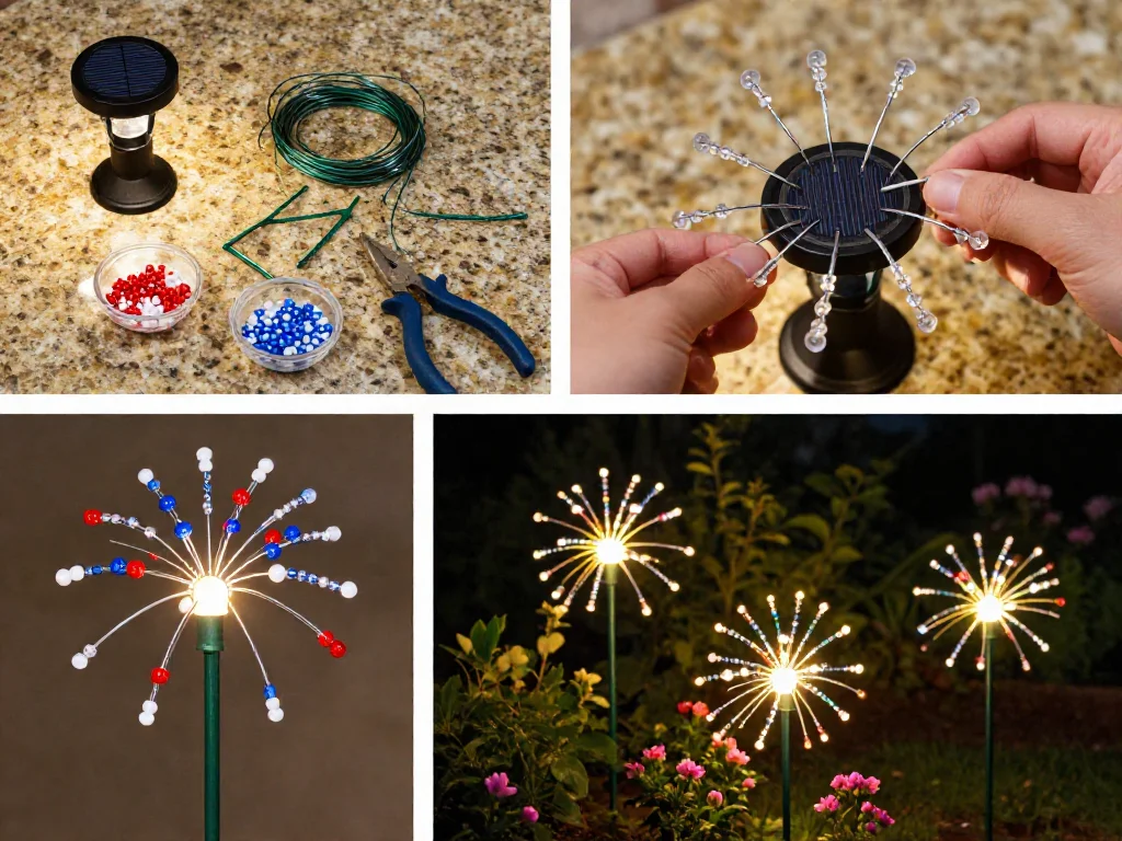 Beaded Solar Firework Garden Lights 9 Beaded Solar Firework Garden Lights