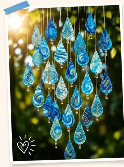 Blue Colored Pencil Umbrella for a Rainy Day 12 Blue Colored Pencil Umbrella for a Rainy Day