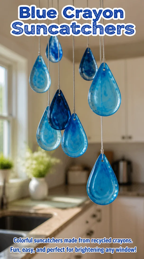 Blue Crayon Suncatchers 8 Blue Crayon Suncatchers