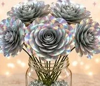 💐 Bouquet of Recycled CDs 💿✨ 11 💐 Bouquet of Recycled CDs 💿✨