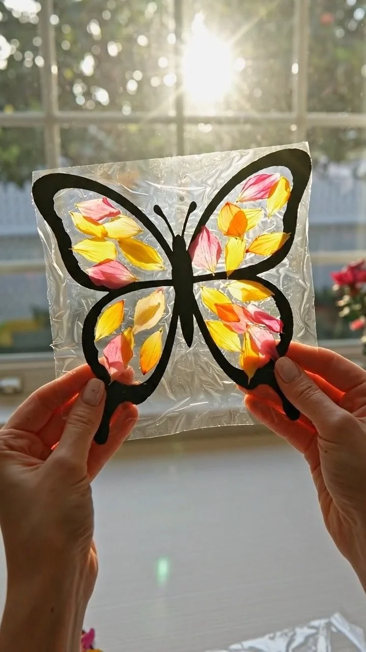 Butterfly petal suncatcher glows beautifully with colorful floral-inspired butterfly wings ✨ A magical decorative DIY. Save this project! 9 Butterfly petal suncatcher glows beautifully with colorful floral-inspired butterfly wings ✨ A magical decorative DIY. Save this project!
