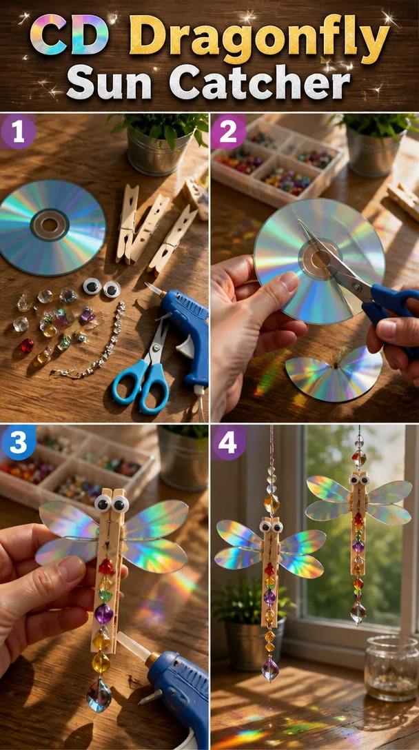 CD Dragonfly Sun Catcher 8 CD Dragonfly Sun Catcher