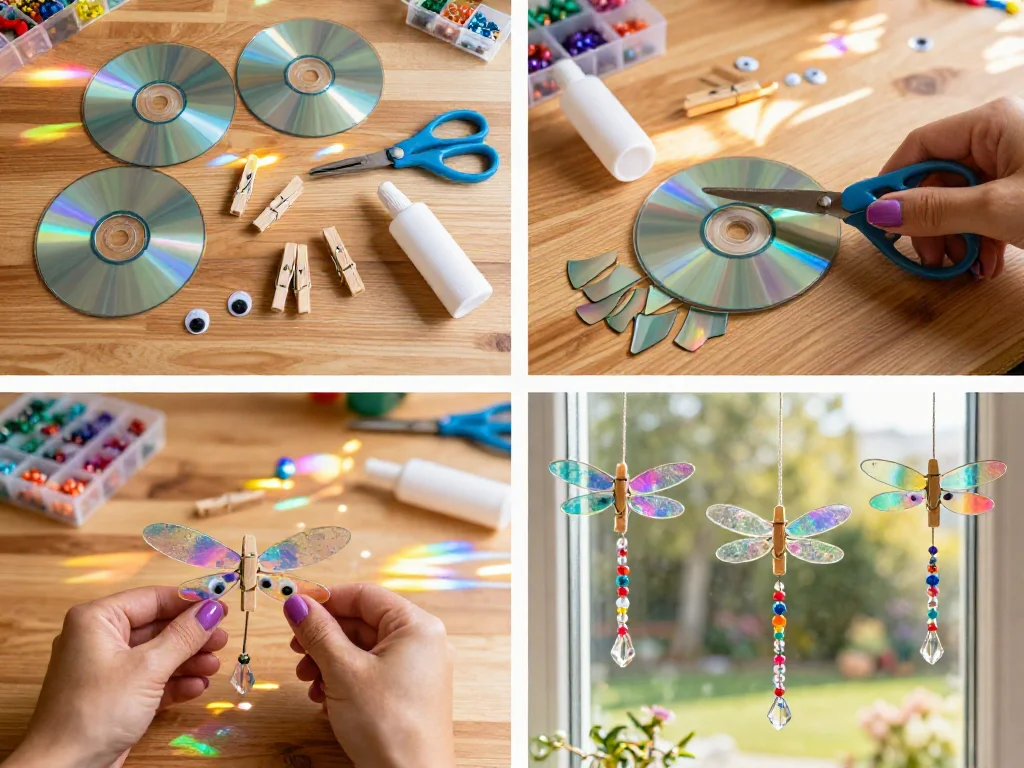 CD Dragonfly Sun Catcher 9 CD Dragonfly Sun Catcher
