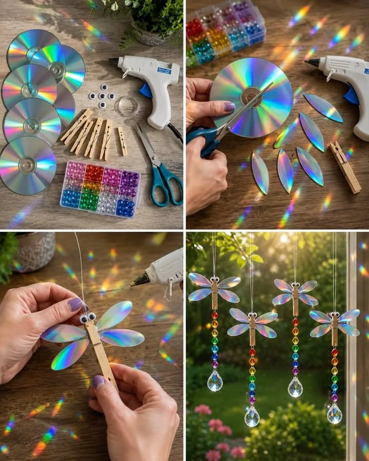 CD Dragonfly Sun Catcher 12 CD Dragonfly Sun Catcher