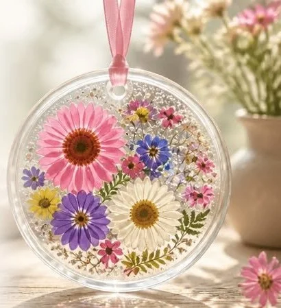 Clear Glue Flower Suncatchers 10 Clear Glue Flower Suncatchers